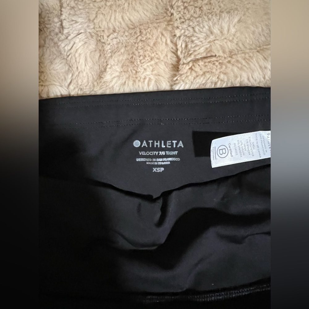 ATHLETA VELOCITY STASH POCKET 7/8 TIGHT WOMEN BLACK XSP - Picture 5 of 8